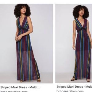 NWT BCBG GENERATION STRIPED MAXI DRESS MULTI